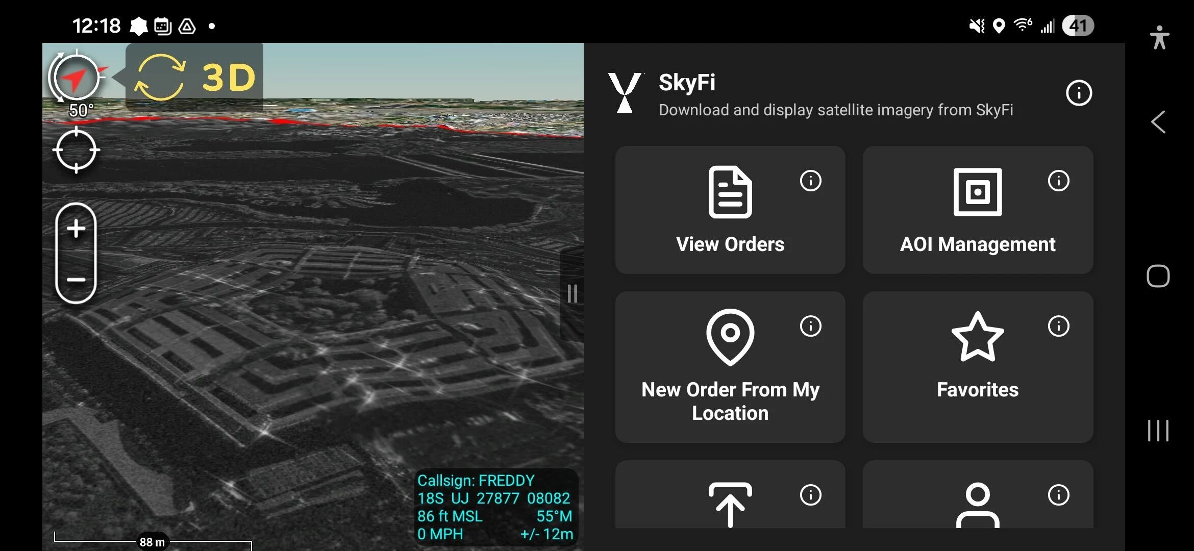 SkyFi ATAK Plugin screenshot