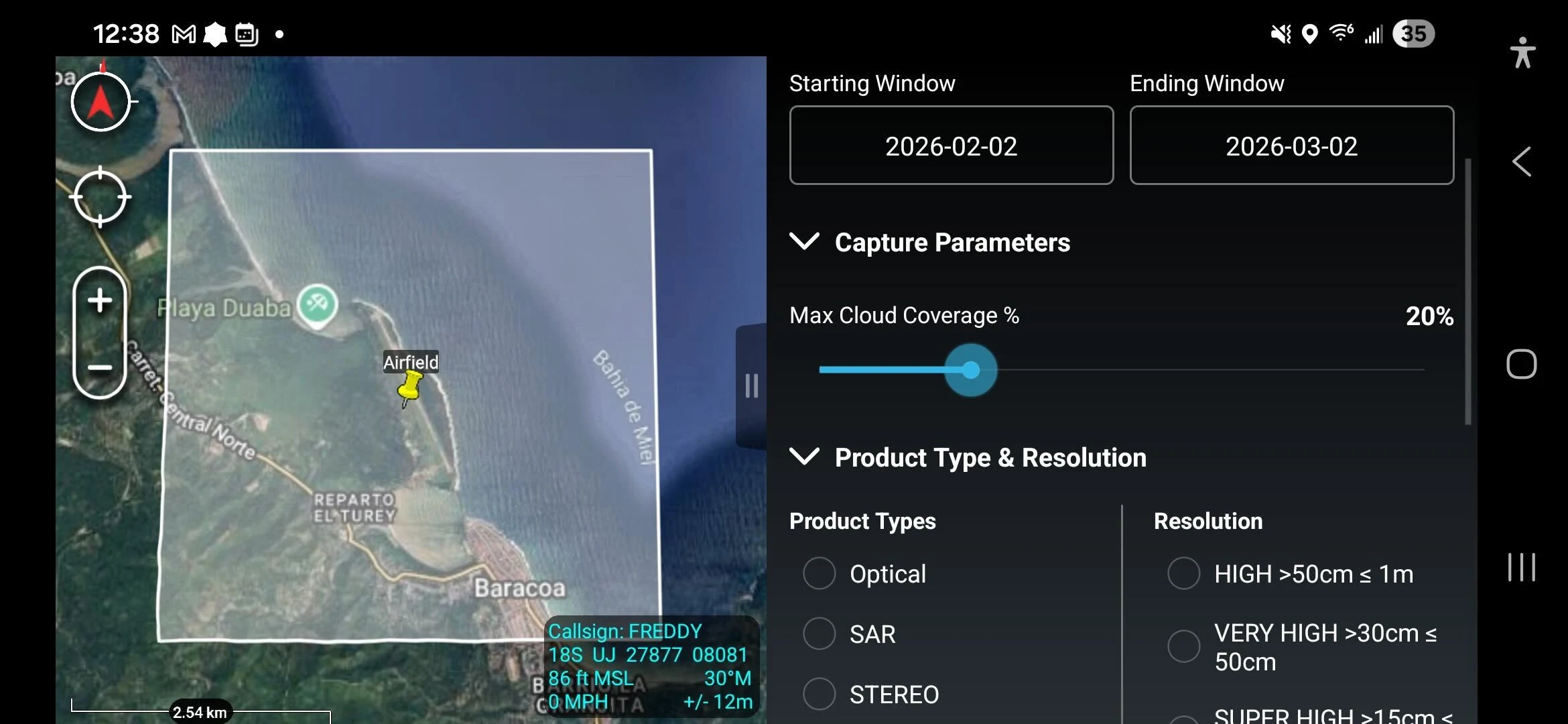SkyFi ATAK Plugin screenshot